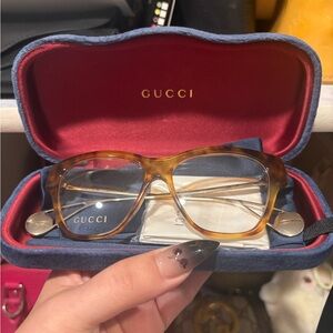 Gucci Amber Glasses with Blue Case